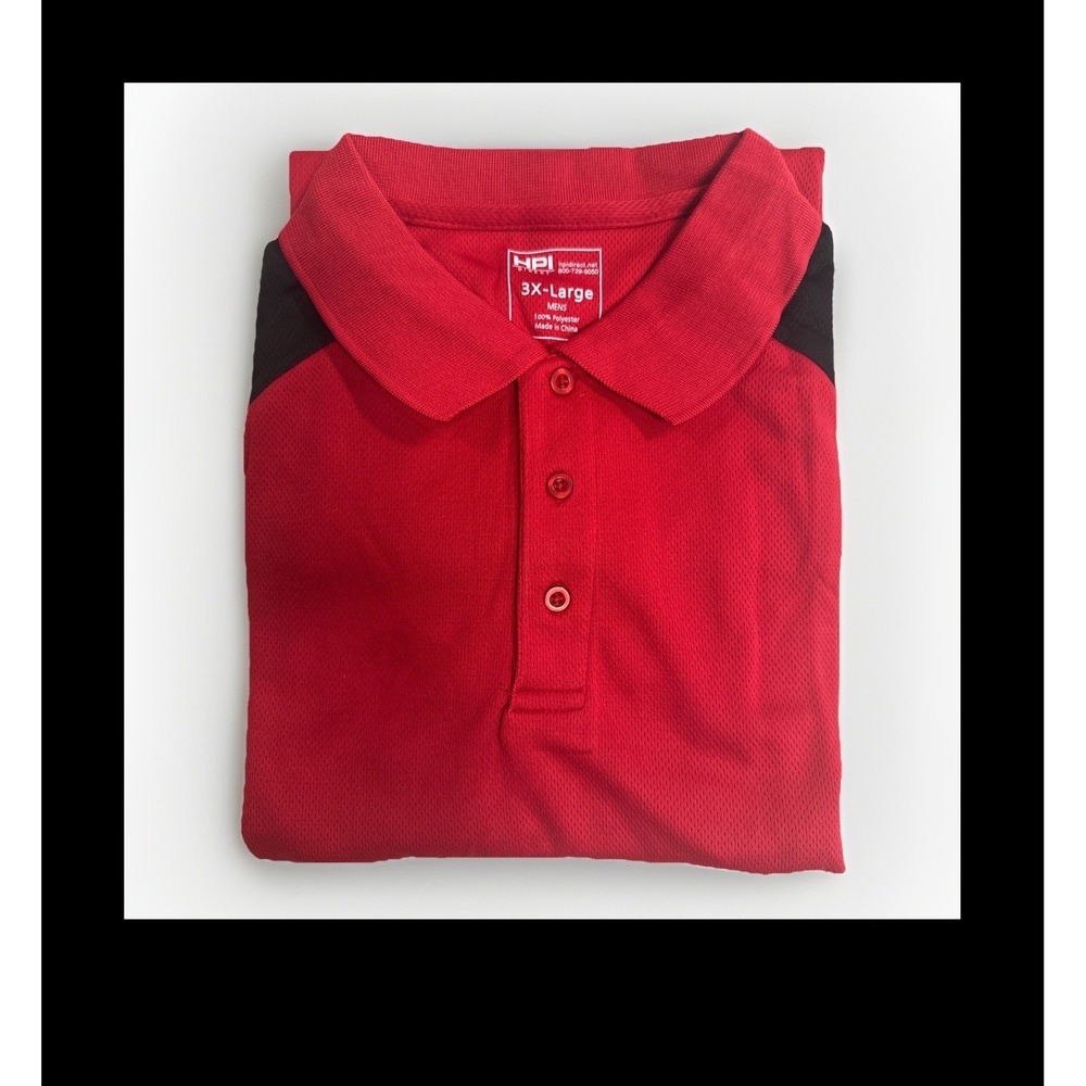 HPI Direct Mens Hibbett Sports Polo Shirt 3XL Red Black Performance Mesh Logo